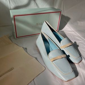 Francis Valentine Suzanne Soft Calf Light Blue Loafers